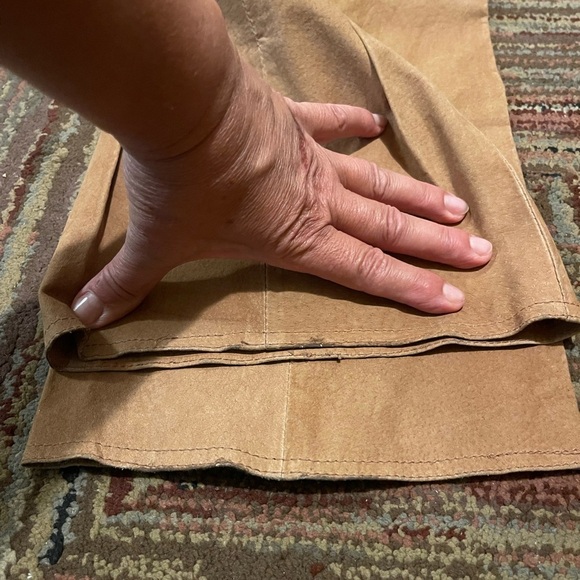 Hypo Active Women's Leather Pants Brown 14 Flat Front Lined Logo - Picture 8 of 9